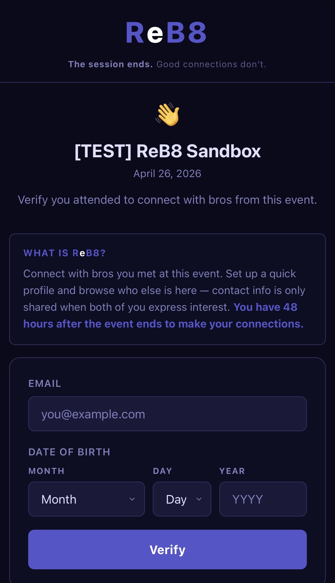 Verify screen